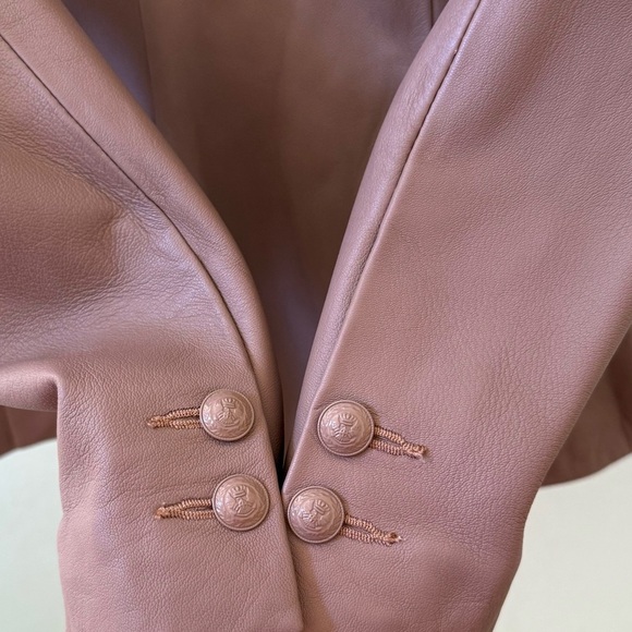 L’AGENCE Chamberlain Single Breasted Leather Blazer in Chantarelle Sz 4 - Picture 10 of 10